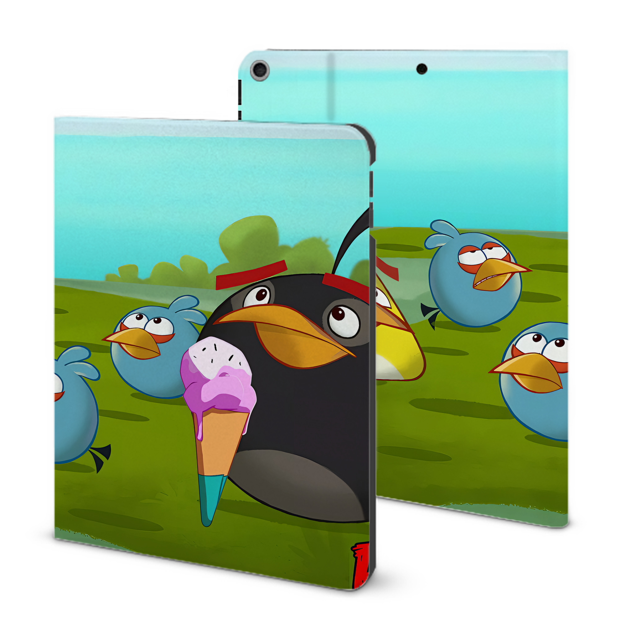 （画像用） Angry Birds アングリーバード IPad ケース ブック型 PUレザー TPU 耐衝撃 軽量 薄型 ペン収納なし 全面保護 IPad 各モデル対応